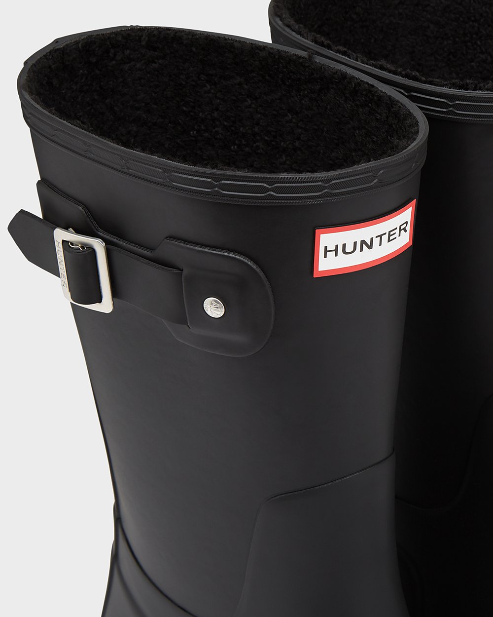 Hunter Original Insulated Short Rain Boots - Outlet Mens Black - GQTJNW741